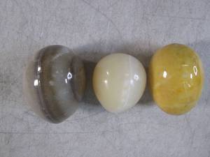 lot 244 image: (EC1) 3 Polished Stone Eggs...
