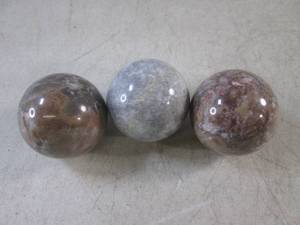 lot 246 image: (EC1) 3 Polished Stone Spheres...