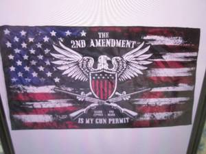 lot 259 image: (H-1) 3 ft x 5 ft The 2nd Amendment Is My Gun Permit Flag - New