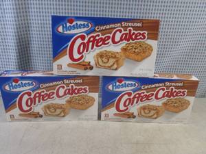 lot 285 image: (B-1) 3 Boxes of Hostess Cinnamon Streusel Coffee Cakes Best by July 2024