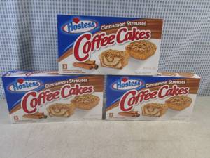 lot 286 image: (B-1) 3 Boxes of Hostess Cinnamon Streusel Coffee Cakes Best by July 2024