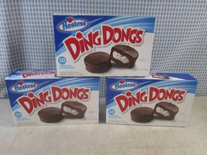 lot 288 image: (B-1) 3 Boxes of Hostess Ding Dongs Best by July 2024