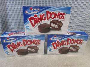 lot 290 image: (B-1) 3 Boxes of Hostess Ding Dongs Best by July 2024