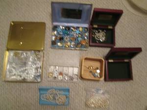 Costume jewelry and boxes...