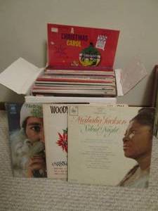 Box of vintage Christmas LPs...