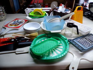 misc kitchen items includes straine...