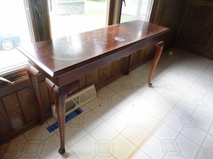 wooden foyer table...