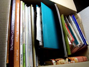 box of cookbooks includes Sourdoug...