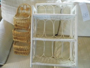 wicker wall organizer & white wicke...