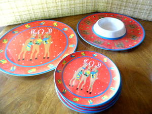 plastic reigndeer dipplatter lg an...