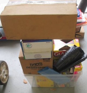 Storage tote generously overflowing...