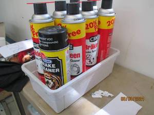 Multiple can lot of Brake cleaner...