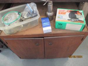 2-door rolling wood shop cabinet wi...