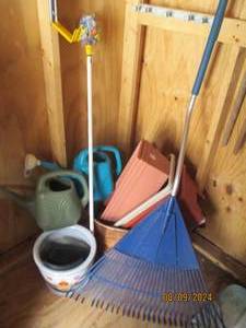 Copper Planter, leaf rake and fruit picker