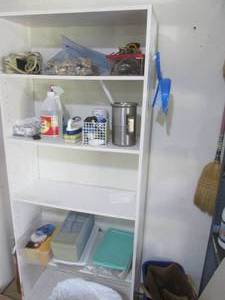 6 tall shelf with contents...
