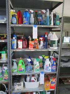 7 tall metal shelf, contents NOT i...