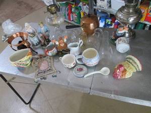 Assorted lot of china, figures, kit...