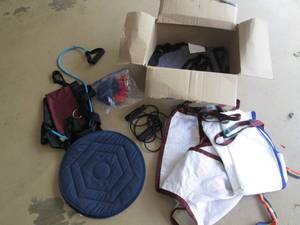 Lot of exercise and mobility items...