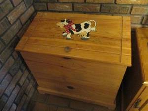 Solid wood dairy themed storage box...