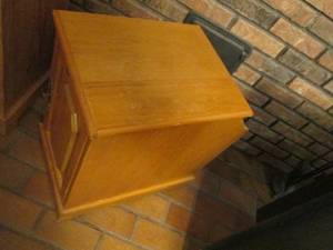 End table magazine rack, solid wood...
