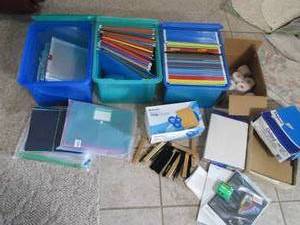3 Covered totes of file folders, en...