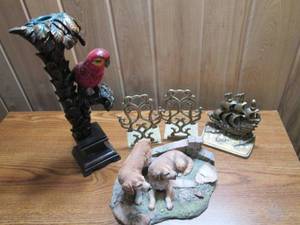 Parrot candle holder, dog figures a...