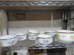 Collection of metal pots...