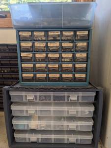 (2) Hardware storage organizers and hardware