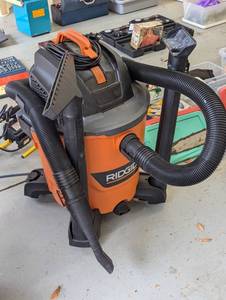 Near new Ridgid 12-gallon shop vac ...