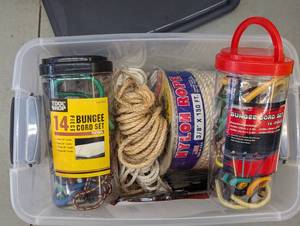 Storage tote containing assorted sp...