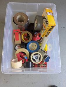 Storage tote containing a variety o...
