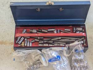 Metal toolbox with a large assortme...