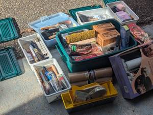 Large lot of paint brushes, rollers...