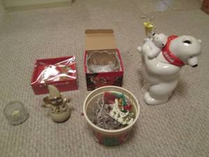 Variety of Christmas items. Coca Co...