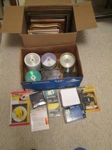 Box of picture frames and box of bl...