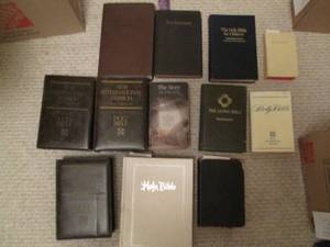 Bibles and audio cassette bible lot...