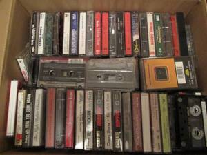Box of around 200 cassette tape var...