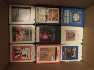 Box of 8 track tapes...