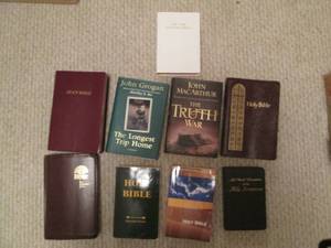 Lot of books mostly religious...
