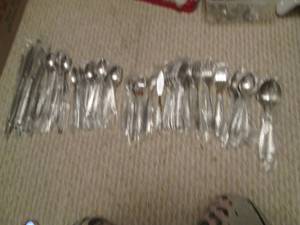 Vintage silverware 13 knives, 51 sp...