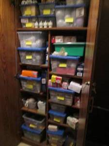 Contents of cabinet. Huge assortmen...