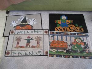 4 Halloween themed welcome mats...