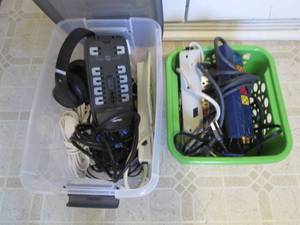 Lot of electrical cords and power s...