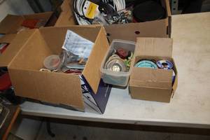 lot 66 image: Lot of (1 Box) Assorted Electrical Wires, Connectors and Adapters