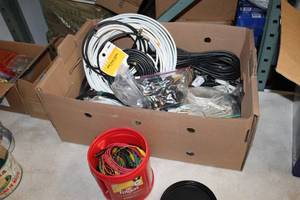 lot 67 image: Lot of (1 Box) Coaxial & Ethernet Cables, Splitters, Connectors