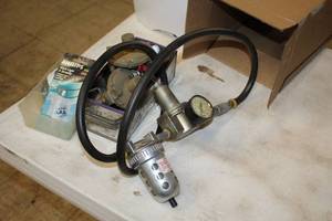 lot 84 image: Assorted Gas Lines, Water & Air Line Parts  Accessories - Valves, Connectors, Regulators, Tapes