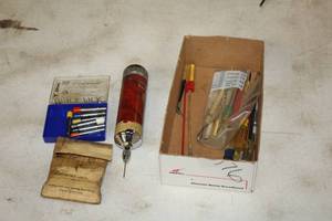 lot 128 image: Lot of (1 Box) Olsen Mini Drill with Assorted Bits and Accessories XM-101