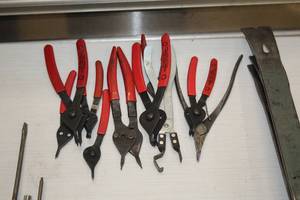 lot 141 image: Lot of (8) Assorted Ring and Spring Pliers