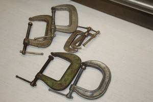 lot 150 image: C-Clamps - (4) 3 Grip and (2) 2 Grip