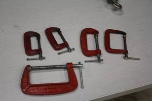 lot 151 image: Lot of (5) C-Clamps - (2) 2, (2) 2-12 and (1) 4